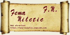 Fema Miletić vizit kartica